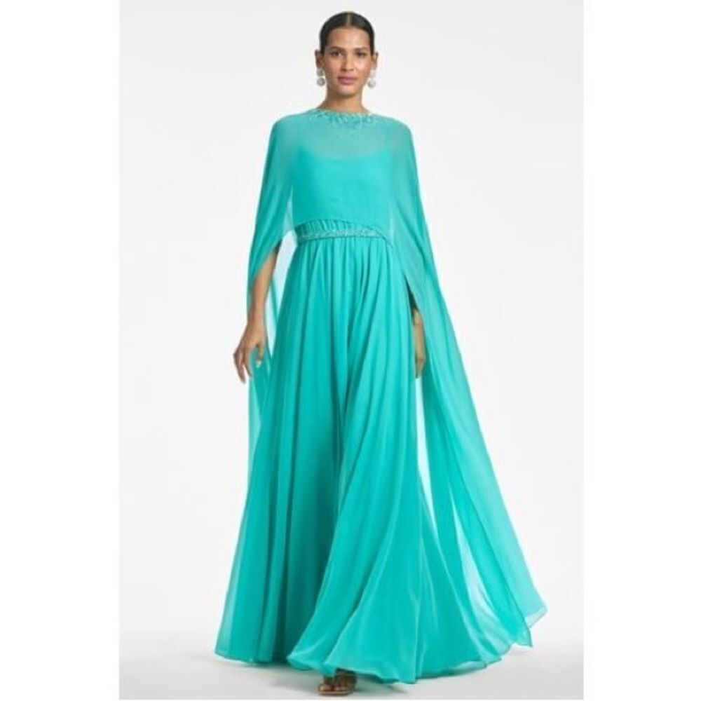 Sachin & Babi Women's Blue Lavinia Cape-Design
Dress/ Size 8